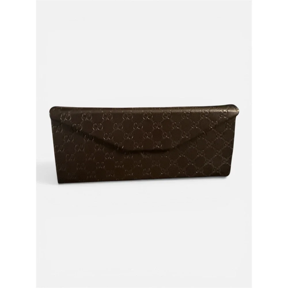 Gucci GG‎ Guccissima Brown Foldable Eyeglass Sunglasses Case w/ Cloth Card